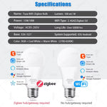 ampoule led intelligente wifi zigbee 15w 18w e27 blanc moderne 2700k 6500k 249lm 2000lm