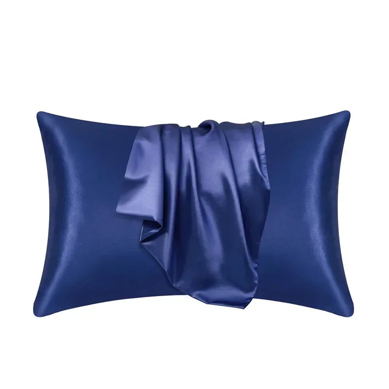 housse taies oreillers lit polyester coton élégante satinée gris rose blanc doré marine non