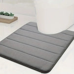tapis bain gris moderne rayures horizontales antidérapant absorbant mousse pvc super