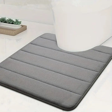 tapis bain gris moderne rayures horizontales antidérapant absorbant mousse pvc super