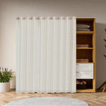 rideau blanc translucide classique toile lin fenêtre plate polyester ruban fixations 100x200cm