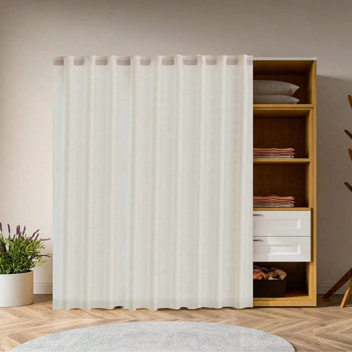 rideau blanc translucide classique toile lin fenêtre plate polyester ruban fixations 100x200cm