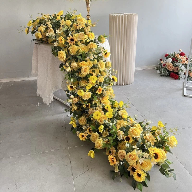 décoration mariage élégante roses jaunes vertes anniversaire baby shower intérieur