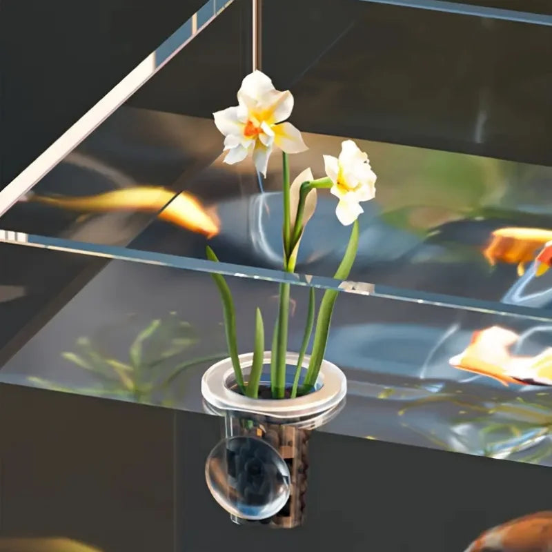 récipients aquatiques transparents ventouses plantes aquariophilie herbes fleurs billes decoratif vertical 10pcs