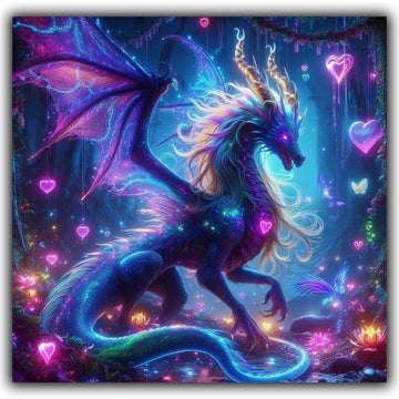 tableau dragon peintures acryliques diamants carrés ronds moderne fantaisie brillant opaque 30x40cm 45x60cm 60x80cm