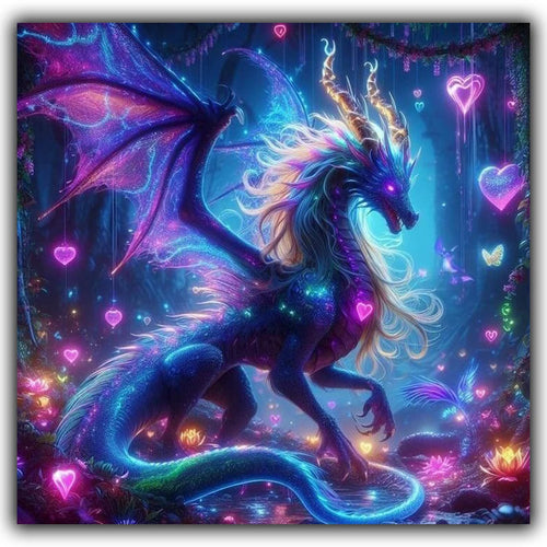 tableau dragon peintures acryliques diamants carrés ronds moderne fantaisie brillant opaque 30x40cm 45x60cm 60x80cm