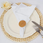 lot serviettes coton texture lin broderie rustique broches ruban jute