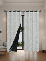rideau brodé classique polyester translucide blanc gris 100x130cm anneaux