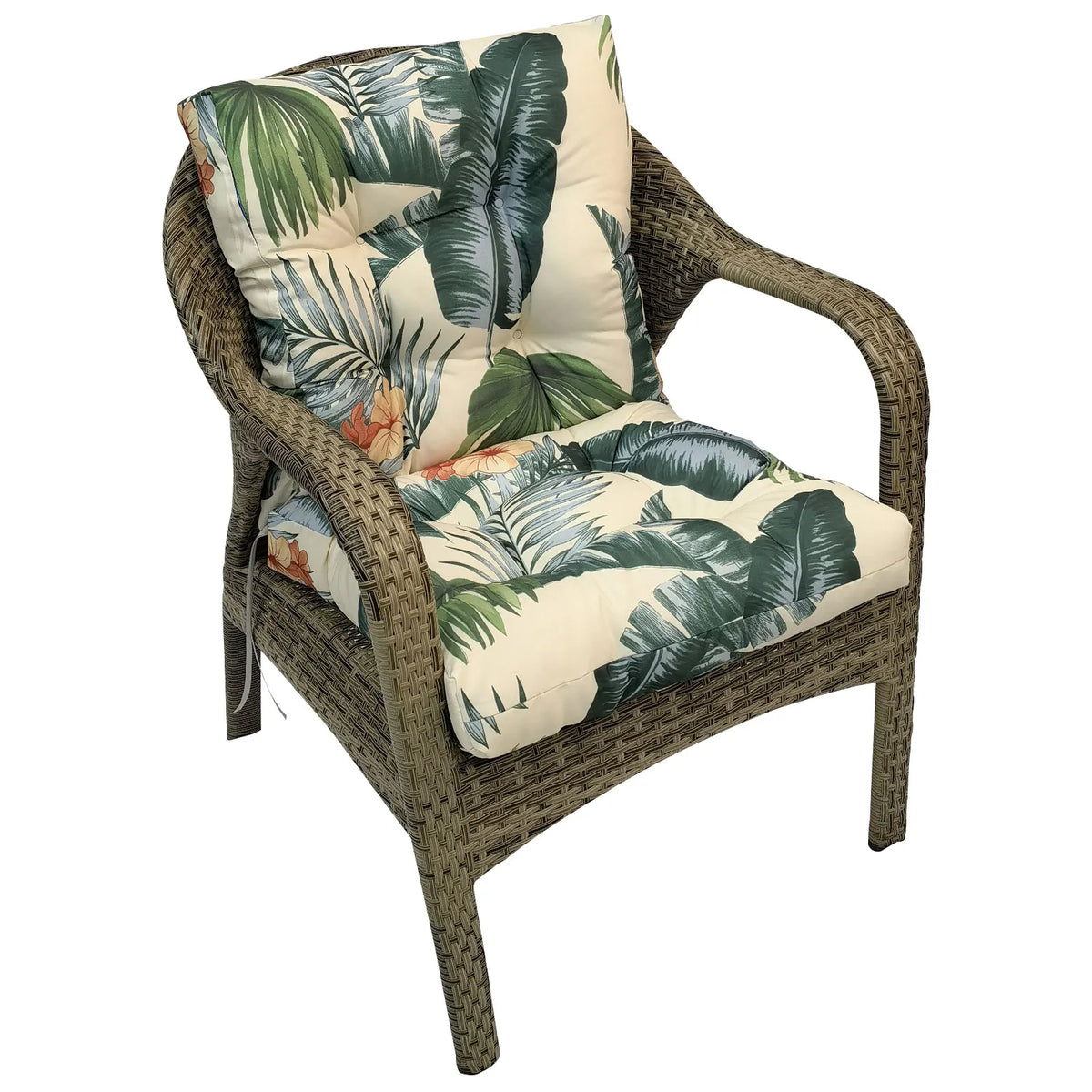 coussin assise imperméable polyester gris uni moderne rubans fixation extérieur jardin terrasse amovible lavable