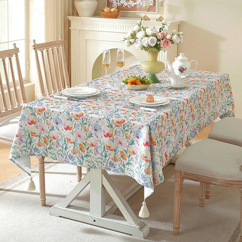 nappe table imperméable polyester moderne fleurs colorées toute l'année extérieur intérieur