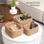 paniers rangement tissage corde fibre végétale réutilisables gris noir beige blanc opacité rustique naturel