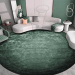 tapis rond vert foncé peluche douce moderne salon chambre extérieur salle bain 80x80cm 120x120cm