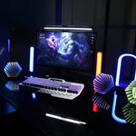 lampe decorative led rgb hexagonale miroir effet 3d moderne chambre coucher télécommande effets lumineux