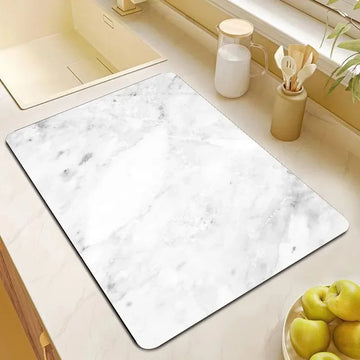 tapis séchage vaisselle cuisine marbre gris noir blanc absorbant antidérapant moderne comptoir