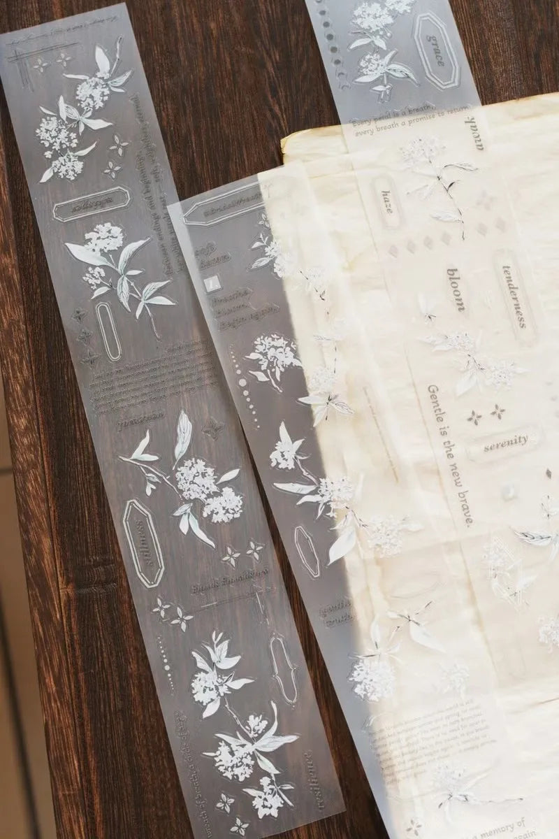rubans washi autocollants semi transparents floral vintage romantique étoiles motifs géométriques