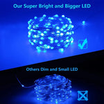 guirlande lumineuse solaire 300 led bleu doré led moderne clipsétales