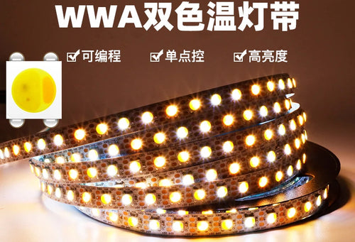 ruban led blanc chaud 60 leds mètre ip65 étanche points lumineux moderne 12v 500000h