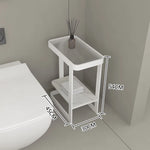 table salle bain moderne métal blanc texture grille gris marbre
