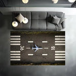 tapis moderne aéroport avions pistes vert gris blanc salon chambre décoratif polyester polypropylène