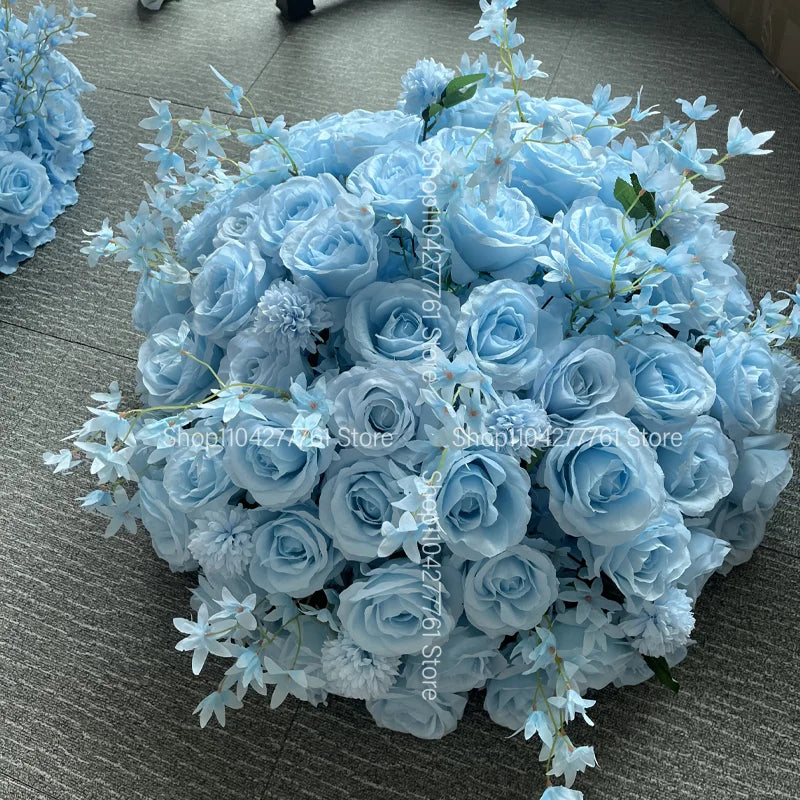 bouquet artificiel moderne roses bleu clair fleurs artificielles mariage décoration événementextérieur