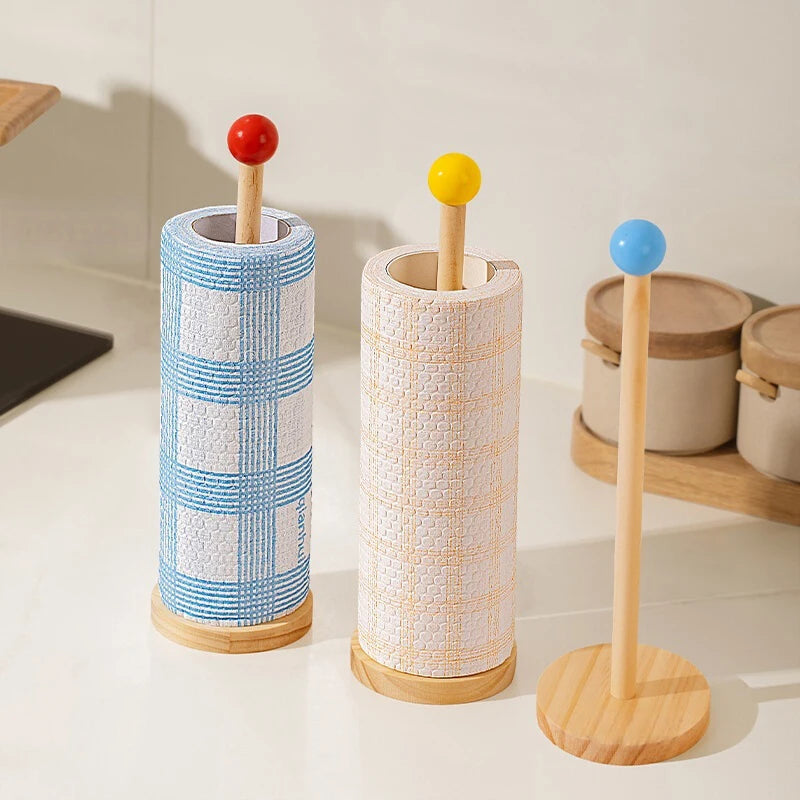 porte serviettes bois moderne multi usages bleu clair serviettes papier tiges bois décor intérieur
