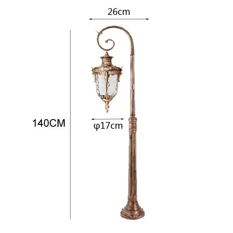 lampe jardin classique ornements sculptés opale noir extérieure ip65 led éclairage public base solide
