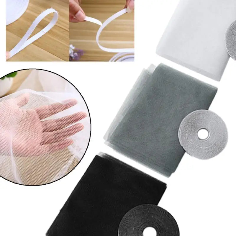 filet fenêtre anti mouches auto adhésif nylon blanc gris noir maille fine moderne
