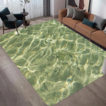 tapis moderne microfibre ondulations eau turquoise bleu vert noir salon chambre