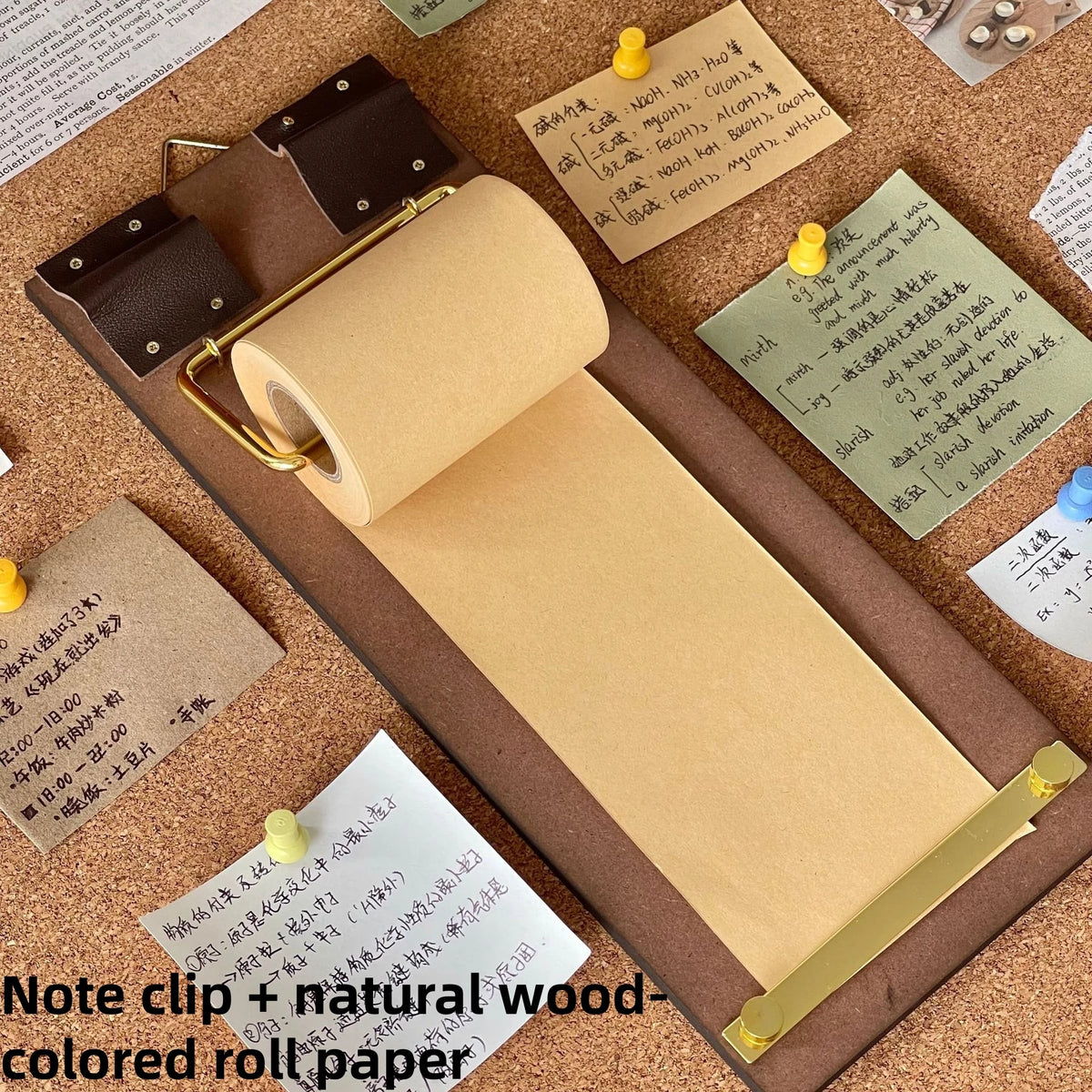 tableau liste tâches papier rouleau rechargeable clips suspension moderne écriture planning notepad marron beige