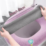 protège siege toilette gris texture duveteuse motif nuage cordon moderne salle bain douillet chaud