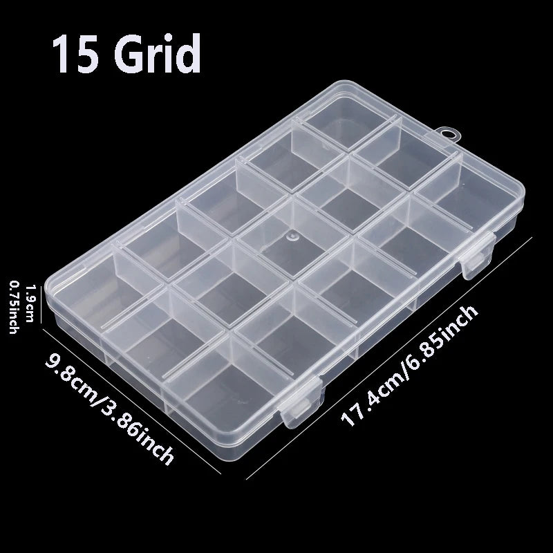 boîtes rangement transparentes modernes 28 cases poignées sécurisées diverse couleur
