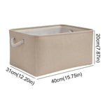 boîte rangement toile lin beige clair poignées corde réutilisable moderne respectueux environnement articles divers