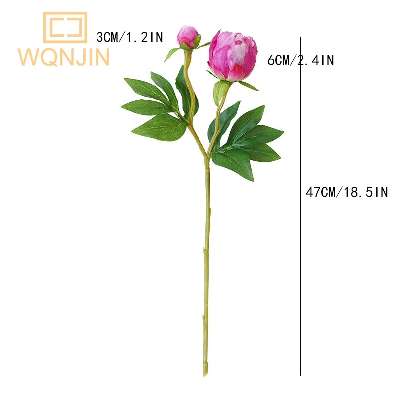 pivoines artificielles soie rose blanc vert décoration maison mariage anniversaire transparent vase