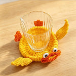 coasters crochetés motifs animaux créatifs opaques vert bleu jaune blanc dinosaure oiseau écologiques