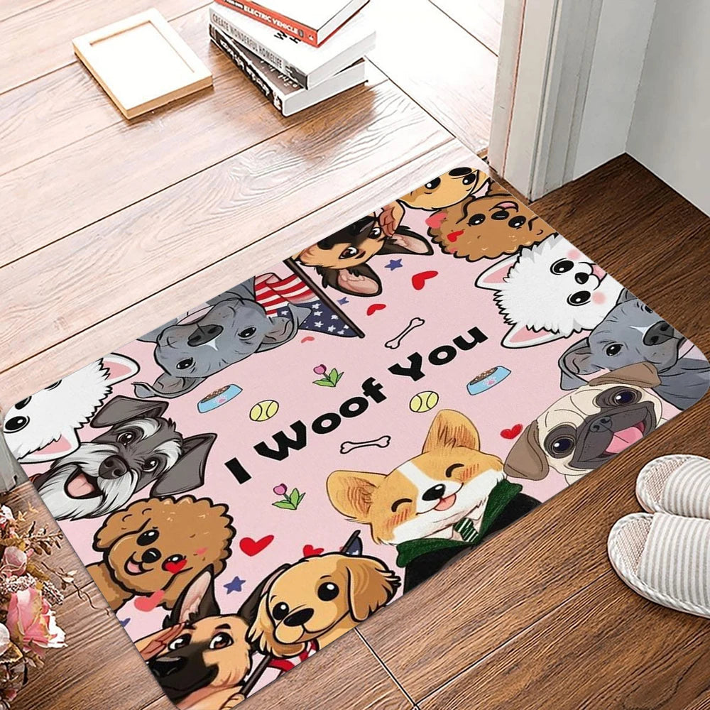 tapis porte chien motif mignon Noël décor maison intérieur moderne petit 30x50cm