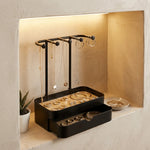 support bijoux boîte bijoux tiroir bois noir blanc moderne organisation rangement vintage