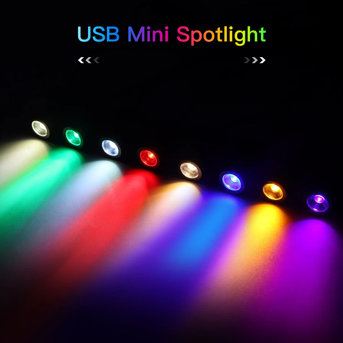 projecteur led usb noir blanc transparent moderne minimaliste vis fixation chargeur