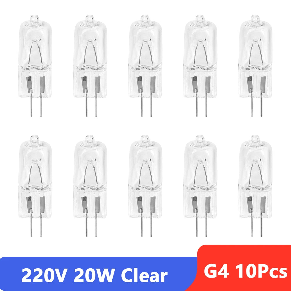 ampoules halogènes g4 transparentes opalescentes 24v 220v blanc chaud classique 10w 20w 35w 50w