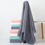 serviettes bain polyester gris rose modernes absorbantes maison salle sport set deux tailles différentes