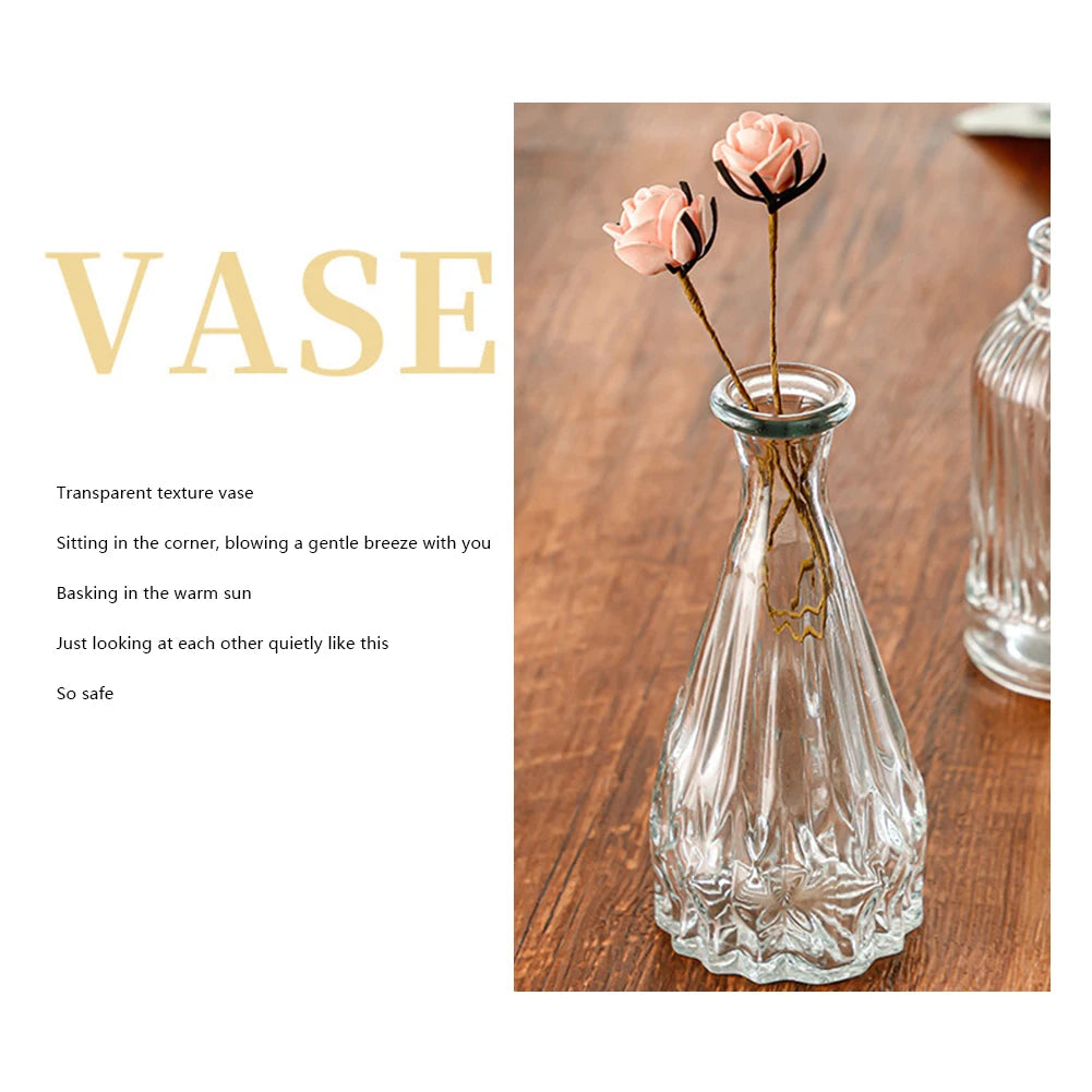 vases transparent modernes classiques motifs géométriques ridés décoration fleurs