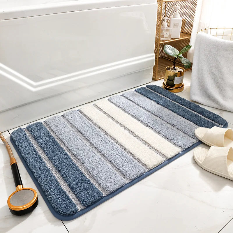 tapis bain doux imitation cachemire absorbant motif géométrique moderne salle bain maison