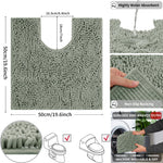 tapis toilette moderne gris clair pelucheux super absorbant antidérapant tissu microfibre chenille memory foam