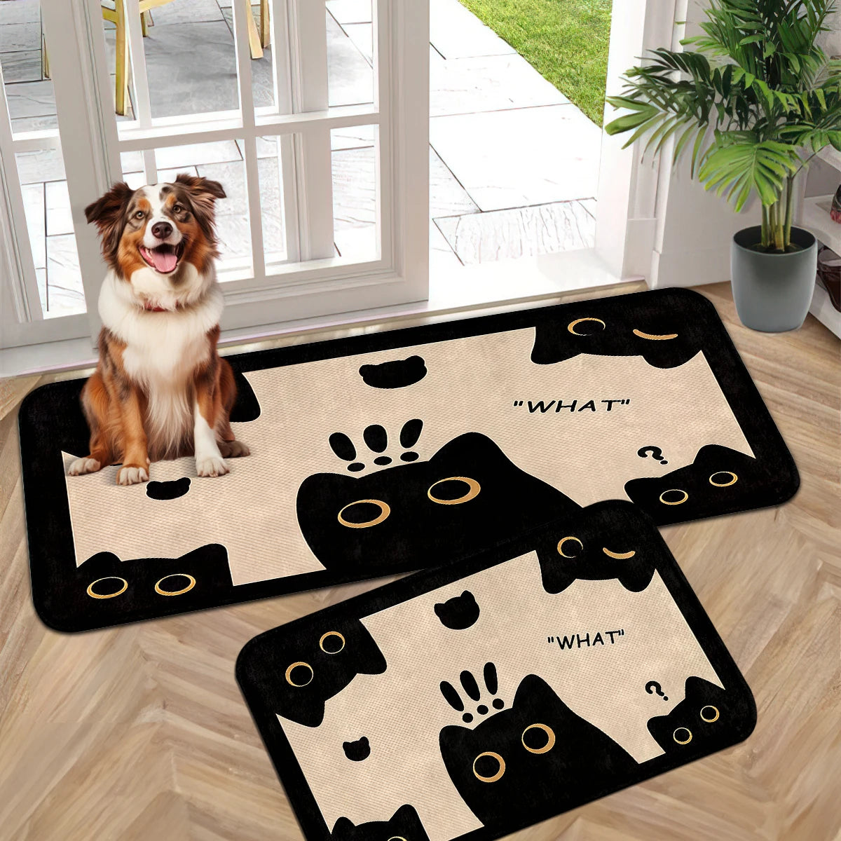 tapis maison porte cuisine intérieurs motifs animaux chien grenouille fleurs polyester antidérapant imperméable moderne