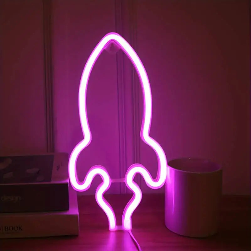 néon alien vert violet bleu rose planète saturne moderne lumineux fixations