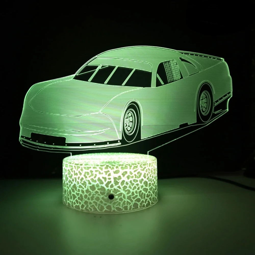 Lampe de chevet 3D rouge dans un intérieur de chambre moderne