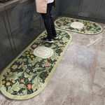 tapis sol antidérapant couleur beige floral classique intérieur extérieur cuisine salon