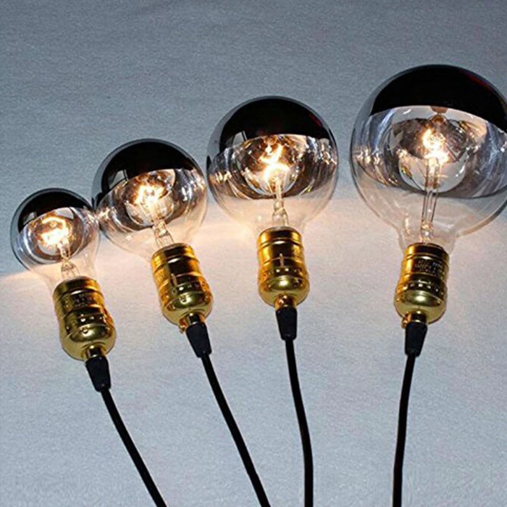 ampoule led filament doré effet miroir culot e27 vintage transparente argentée 25000h 8w 220v
