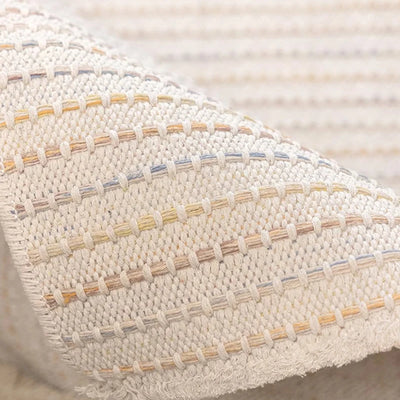Tapis en coton tissé à la main blanc rectangulaire pour salon