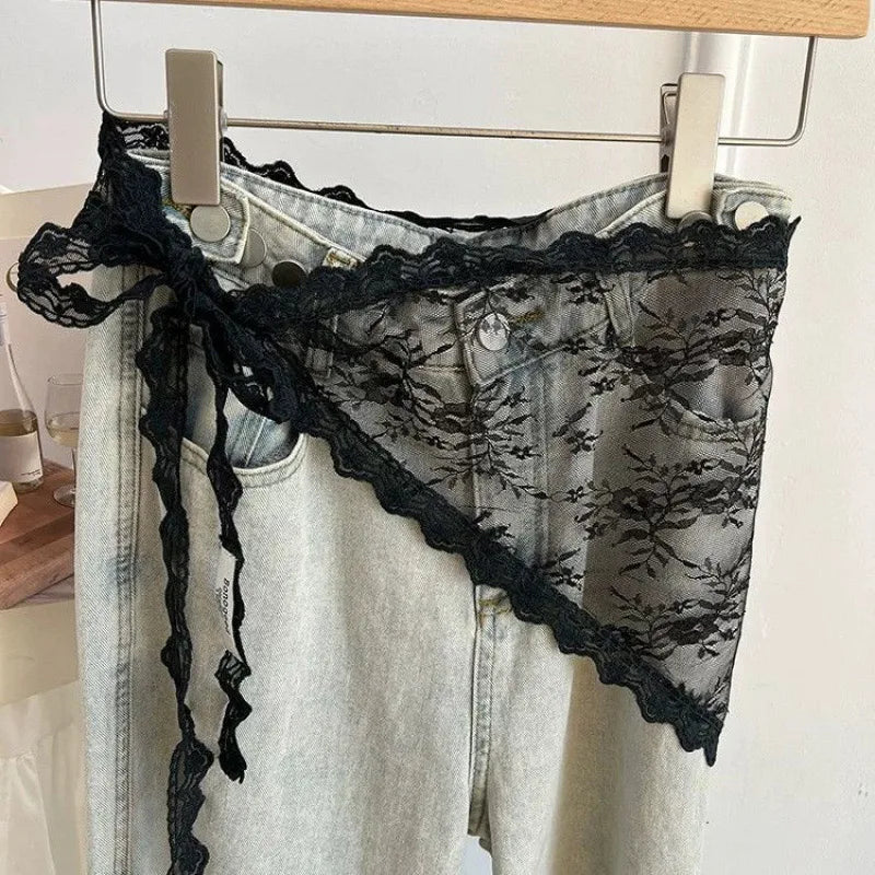 jupe dentelle femme blanc noir vintage romantique décontractée fourreau élastiqueSizeModeFit
