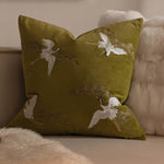 housse coussin noir oiseaux dorés traditionnel brodé opacité polyester coton 45x45cm 50x50cm
